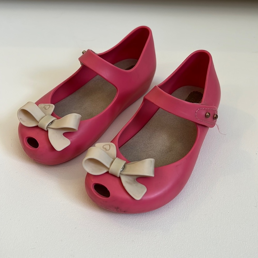 Mini Melissa Pink shoe with bow Sz 10
